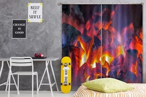 3D Warm Flame K2224 Window Photo Curtain Printing Fabric Panda 2023 - Picture 1 of 7