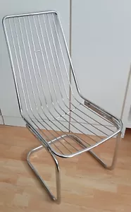 Freischwinger Stuhl 70er Metall Vintage Chrom Retro Rinaldi Stil Schwingstuhl - Bild 1 von 24