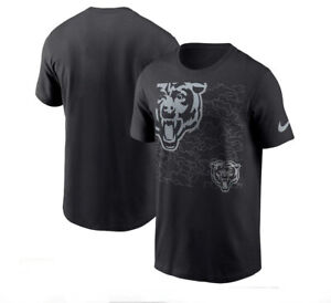 Official NFL Chicago Bears Nike Reflective Black Adult Men's T-Shirt BNWT $40