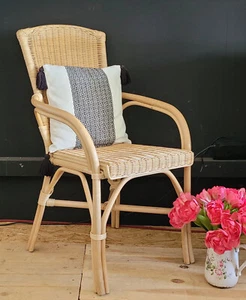 Stuhl Esszimmerstuhl Rattan Rattanstuhl hell Landhauswelt Handarbeit - Bild 1 von 14