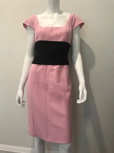 Narciso Rodriguez pink black dress wool new 46 or 10 - Picture 1 of 8