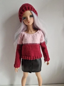 Handgestrickte Mütze und Pullover für Minifee / Slim MSD BJD Puppen - Bild 1 von 3