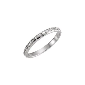 14K White Gold True Love Chastity Ring Size 9 for Women 2.81gm - Picture 1 of 2