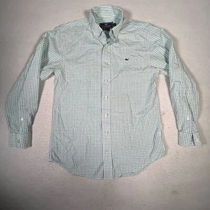 Vineyard Vines Long Sleeve Button Up Whale Shirt Adult Small Green White Mens - Picture 1 of 9