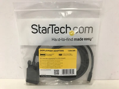 STARTECH.COM MDP2VGAMM6B DISPLAYPORT ADATERS 6FT MINI 20 PIN TO VGA 15 PIN QTY 5 - Image 1 of 4