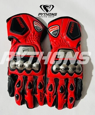 Ducati Corse Motorcycle Racing Gloves, MotoGP Motorbike Gear, Customizable Sizes - Изображение 1 из 2