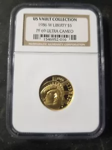 1986-W G$5 Liberty PF69 NGC US Vault Collection gold commemorative - Picture 1 of 4