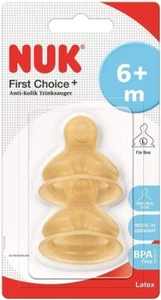 NUK First Choice+ Baby Flaschensauger 6-18 Monate Latex mit großem Futterloch - Bild 1 von 4