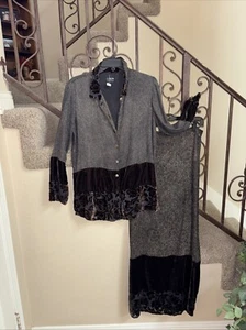 Citron Santa Monica Blouse Jacket/Maxi Skirt Outfit Sz M Velvet Asian Inspired - Picture 1 of 7