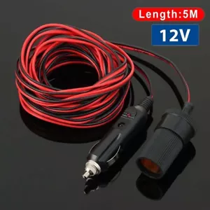 5m 12V Cigarette Plug Extension Cable Car Lighter Sockets Lead Wiring Adapter - Picture 1 of 13