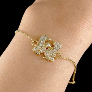 Gold Penguin~ made with Swarovski Crystal Lover Antarctica Love Heart Bracelet - Picture 1 of 1