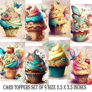 Card Toppers For Card Making Cupcakes Fantasy Fairy Scrapbook Paper Craft - Picture 1 of 3