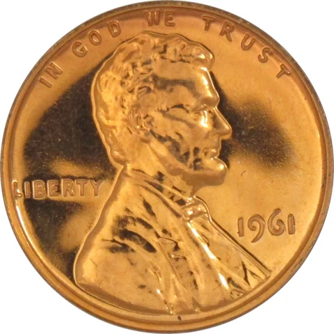 1961 Lincoln Memorial Cent Choice Proof Penny 1c Coin Collectible Cover