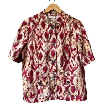 Chaqueta de manga corta Chicos para mujer de lino y algodón talla L arte de usar suroeste Foto 1 de 4