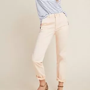 Jeans skinny Anthropologie chino relaxed donna taglia 25 rosa pesca vita bassa - Foto 1 di 12