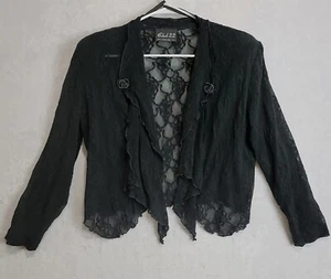 Women's VTG Rose Lace Open Front Shacket Size Medium Club 22 Los Angeles Ca  - Picture 1 of 15