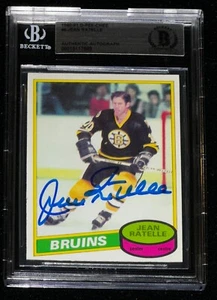 1980-81 O-Pee-Chee 6 Jean Ratelle Signed Card Boston Bruins BAS Beckett - Picture 1 of 2
