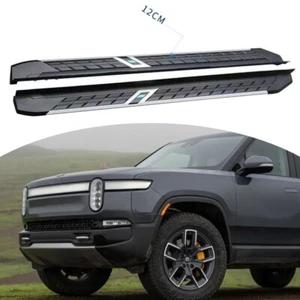 2Pcs Fixed Running Board Nerf Bar Side Step for Rivian R1T R1S 2022 2023 2024 - Imagen 1 de 8