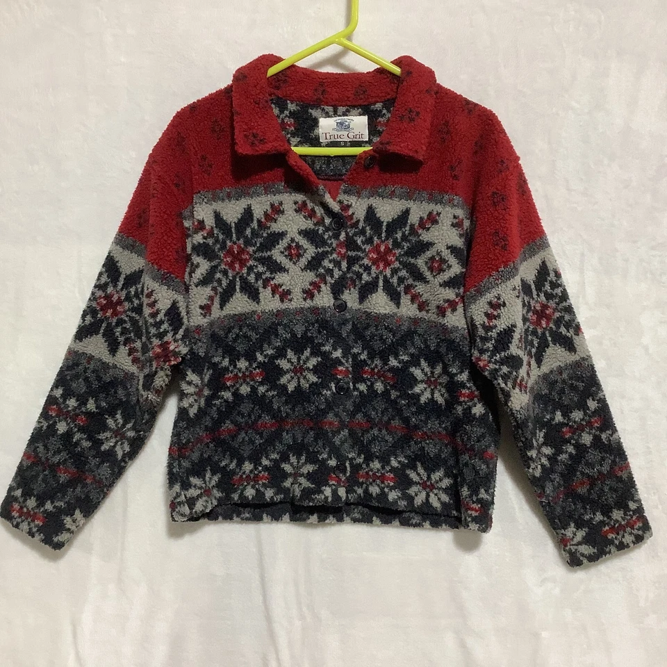 VTG True Grit Big Mesa Berber Snowflake Acrylic Blend Cardigan USA Made SZ S - Image 1 of 4