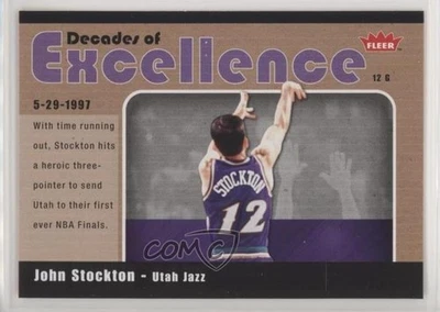 2007-08 Fleer Decades of Excellence Glossy John Stockton #9 HOF - Image 1 of 2