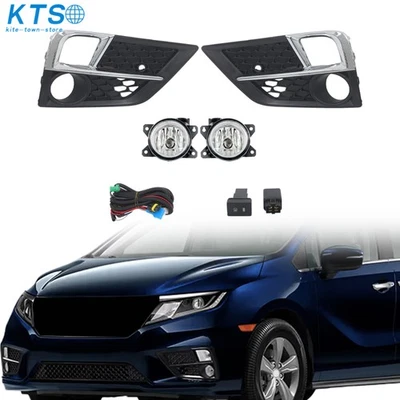 For Honda Odyssey LX EX EXL 2018-2020 Bumper Fog Lights Lamps+Switch+ Bezel Set Foto 1 de 4