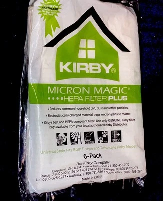 5 KIRBY MICRON MAGIC UNIVERSAL  204811 Filter Bags, Fits Style F AND Twist, NEW - Image 1 of 3