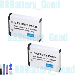 2x Battery for CASIO NP-70 NP70 Exilim Zoom EX-Z150 EX-Z155 EX-Z250 1200mAh - Picture 1 of 7