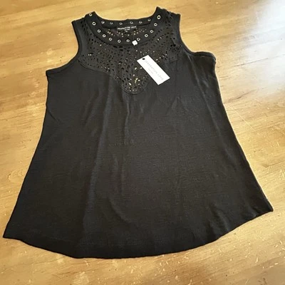 NWT Womens Generation Love 100% Silk Linen Tank Top Cami Sz XS Lisa Laser Cut - Image 1 of 4