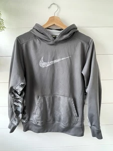 Nike Boys Therma-fit Camo Pixel Pullover Hoodie Sz XL  - Foto 1 di 11