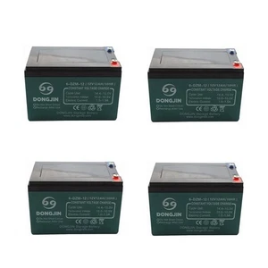 4 Pack 12V 12Ah 6-DZF-12 6-DZM-12 Battery for Scooter E Bike Bicycle Go Kart ATV - Picture 1 of 6
