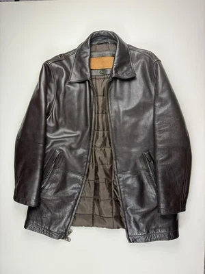 Men’s Heavy Leather Timberland Weathergear Jacket Size S Dark Brown 2.5kg! - Image 1 of 4