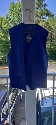 WHATLEES Men's Dress Vest, NavyBlue&Black, Poly Blend, Sz XL, New-with-Tag! - Image 1 of 4