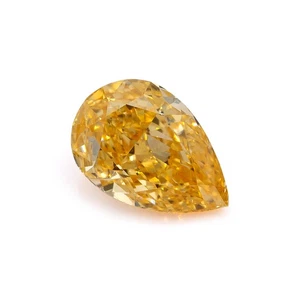 0.31 Carat Natural Fancy Intense Orange Yellow Diamond Pear VS2 GIA Certified - Picture 1 of 7