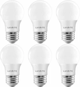 Luxrite A15 LED Light Bulb 40W Equivalent Dimmable 5000K 600lm E26 Base 6-Pack - Picture 1 of 8