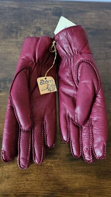 Papagallo Guantes Interior Piel de Oveja Imitación Cuero Borgoña Talla M Foto 1 de 4