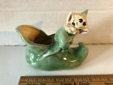 Vintage Glazed Ceramic Planter Pixie Brownie Elf Shoe Walker Pottery California