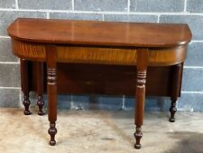 antique cherry & tiger maple sheraton hall table drop leaf dining table 