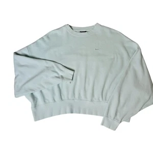 Nike Pullover Sweatshirt Cropped Hellgrün Mint Blau Bequem Freizeit Oberteil Large - Bild 1 von 8