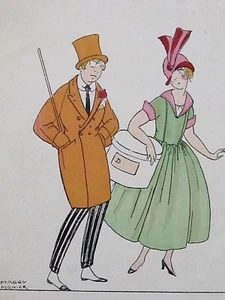 Travestis Vieux marcheur et Trottin  Maggy Monier  Rare pochoir Art-Déco 1925  - Imagen 1 de 4