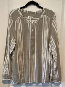 Denim & Co. Women’s Linen Blend Tunic In Size XL - Picture 1 of 4