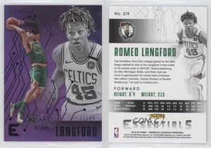 2019-20 Panini Chronicles Essentials Purple /49 Romeo Langford #219 Rookie RC