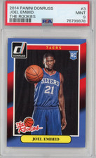 Graded 2014-15 Panini Donruss Joel Embiid #3 The Rookies RC Card PSA 9 Mint