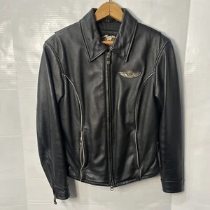 Harley Davidson 100th Anniversary Leather Jacket Women's XS Motorcycles Riding - Foto 1 di 16