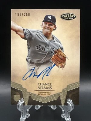 Chance Adams 2019 Topps Tier One Break Out Rookie Auto /250 RC #BA-CA - Image 1 of 2