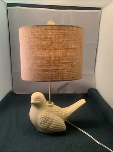 Yellow Ceramic Bird Lamp w/finial & shade - Picture 1 of 19