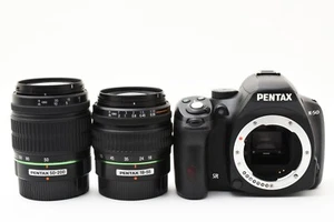 PENTAX K-50 16.3MP Digital SLR Camera Black Body w/Two Lens Set from Japan F/S - Picture 1 of 12