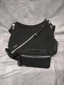 Go Dash Dot Hobo 16" Tasche mit kleiner 10" Tasche Crossover Handtasche Geldbeutel schwarz - Bild 1 von 12