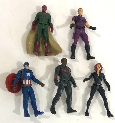 Marvel Avengers 2.5" Mini Figures Black Widow Cpt America Vision Hawkeye Falcon - Image 1 of 4