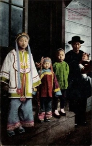 CHINESE FAMILY, Chinatown, San Francisco, Calif.; Folk Costumes; c1910; Pristine - Picture 1 of 2