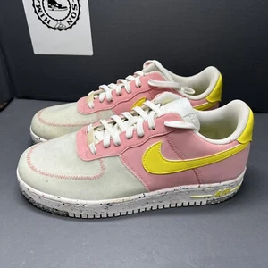 Nike Air Force 1 Crater Pink Yellow Custom CT1986 100 Women Size 9.5 Preowned - Picture 1 of 11